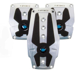 NRG Brushed Aluminum Sport Pedal M/T - Silver w/Black Rubber Inserts - Corvette Realm