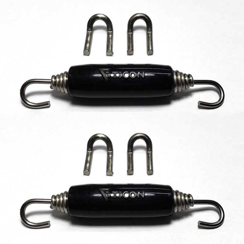 Stainless Bros Spring Tab Kit - 5 Pack SS304 (5 Springs 10 Hooks and 5 Black Silicone Sleeves) - Corvette Realm