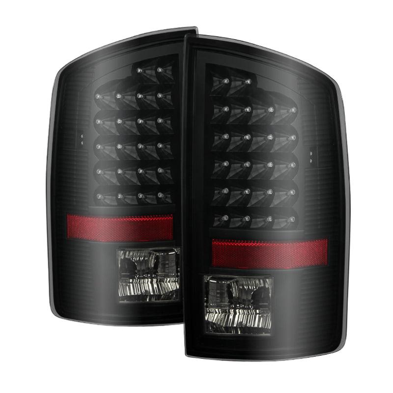 Xtune Dodge Ram 07-08 1500 / Ram 07-09 2500/3500 LED Tail Lights Black Smoke ALT-JH-DR07-LED-BKSM - Corvette Realm