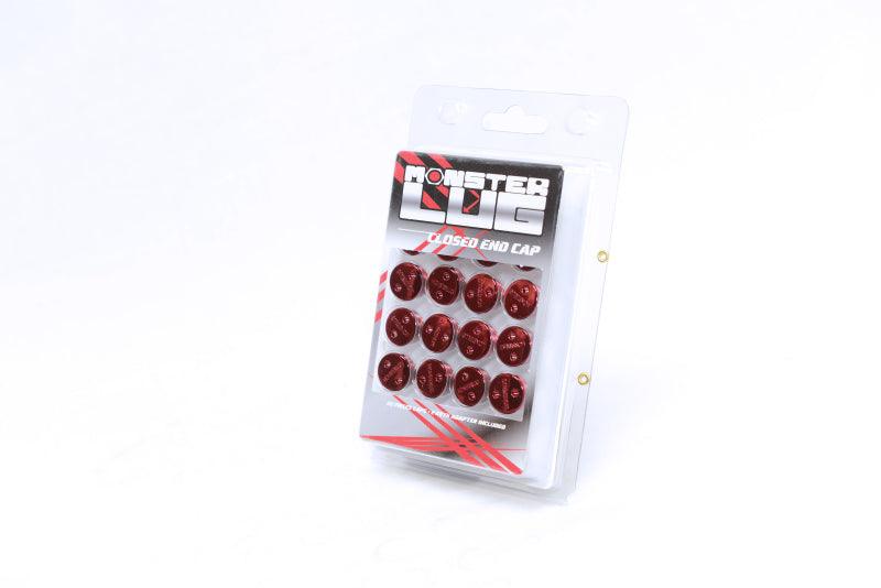 Wheel Mate Monster Lug Nut Caps - Red 14x1.50 - Corvette Realm