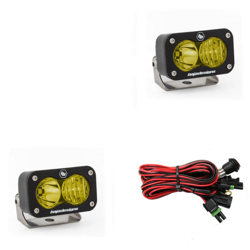 Baja Designs S2 Sport Driving Combo Pattern Pair LED Work Light - Amber - Corvette Realm