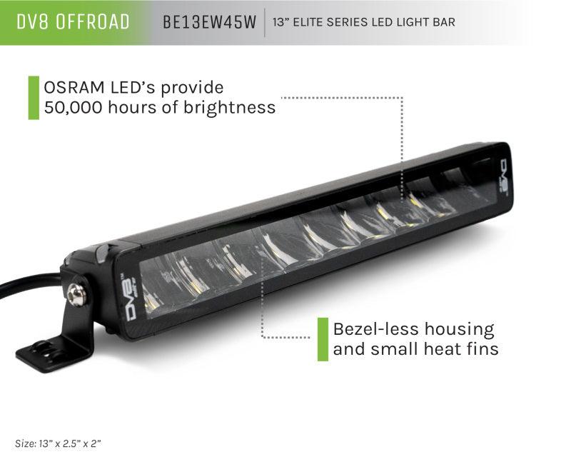 DV8 Offroad Elite Series 13in Light Bar 45W Flood/Spot LED - Corvette Realm