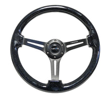 Load image into Gallery viewer, NRG Reinforced Steering Wheel (350mm / 3in. Deep) Black Multi Color Flake Wood w/ Black Matte Center - Corvette Realm