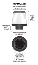 Load image into Gallery viewer, K&amp;N Universal Filter Chrome Round Tapered White - 4in Flange ID x 1.125in Flange Length x 5.5in H - Corvette Realm