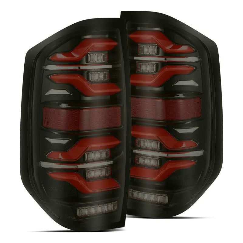 AlphaRex 14-21 Toyota Tundra LUXX LED Taillights Black/Red w/Activ Light/Seq Signal - Corvette Realm