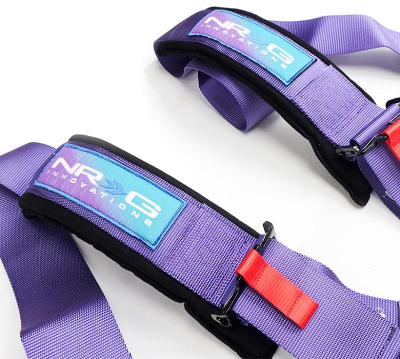 NRG SFI 16.1 5Pt 3 Inch Seat Belt Harness with Pads / Cam Lock - Purple - Corvette Realm