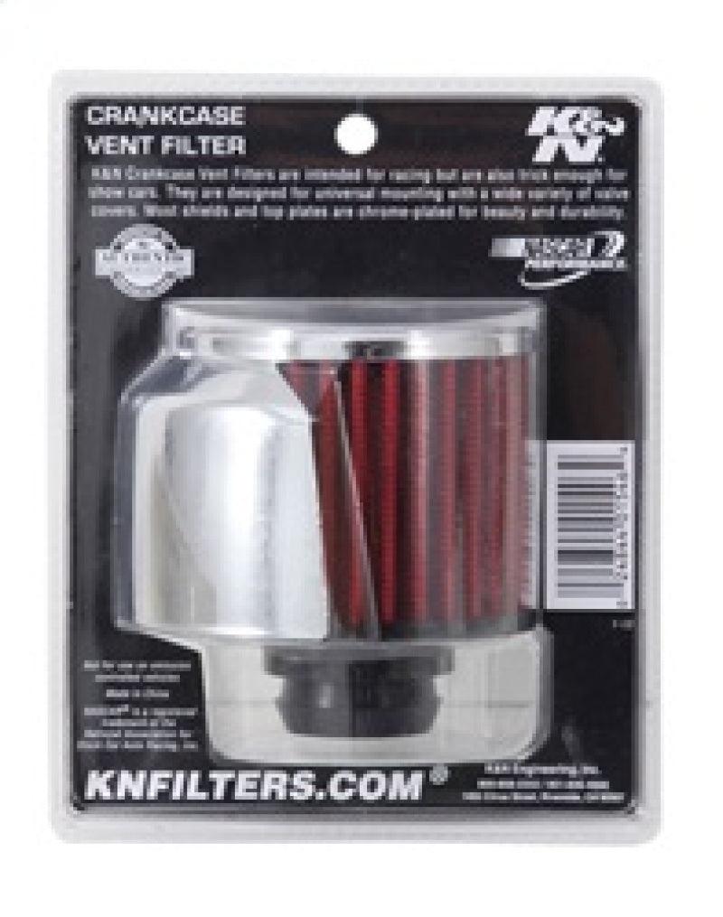 K&N 1in Flange L x 3in OD x 2.5in Height Clamp On Crankcase Vent Filter - Corvette Realm