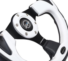 Load image into Gallery viewer, NRG Reinforced Steering Wheel (320mm) Blk w/White Trim &amp; 4mm 3-Spoke - Corvette Realm