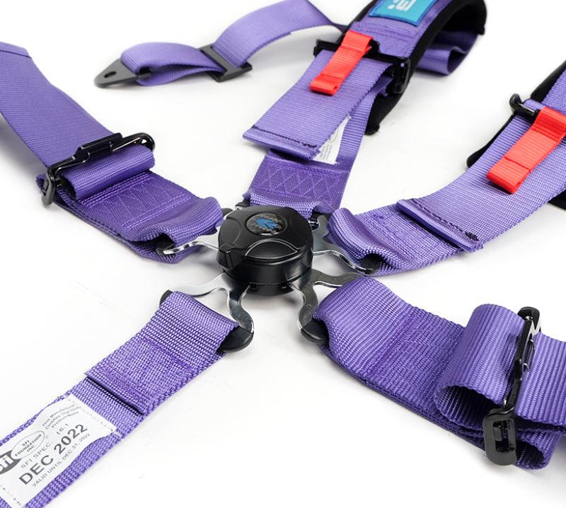 NRG SFI 16.1 5Pt 3 Inch Seat Belt Harness with Pads / Cam Lock - Purple - Corvette Realm