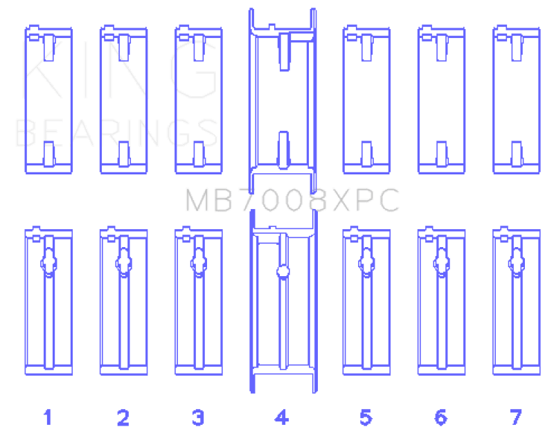 King Nissan 2.5L RB25DET 24V (Size STD) Coated Performance Main Bearing Set - Corvette Realm