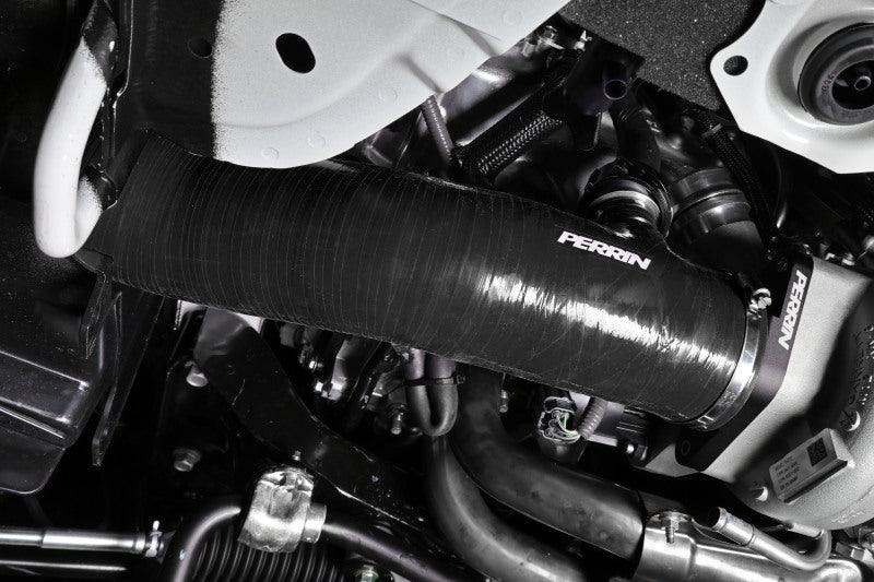 Perrin 2022+ Subaru WRX Black 3in Turbo Inlet Hose w/ Nozzle - Corvette Realm