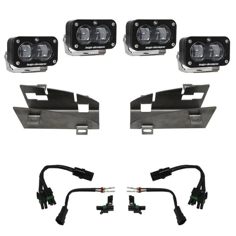Baja Designs 19-22 Dodge RAM 1500 Rebel / 21-22 1500 TRX S2 SAE Dual Fog Pocket Light Kit - Clear - Corvette Realm
