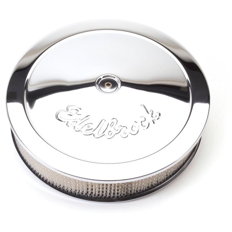 Edelbrock Air Cleaner Pro-Flo Series Round Steel Top Paper Element 14In Dia X 3 75In Dropped Base - Corvette Realm