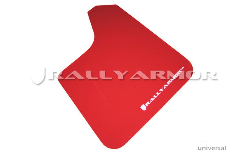 Rally Armor Universal Fit (No Hardware) Red UR Mud Flap w/ White Logo - Corvette Realm