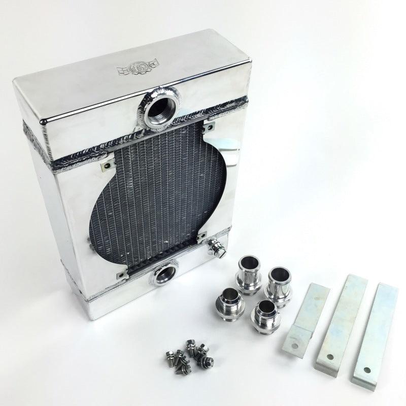 CSF Universal Drag Race / Tuck Radiator w/9in Spal Fan - 10.5in H x 10in L x 3.6in W - Corvette Realm