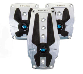 NRG Brushed Aluminum Sport Pedal M/T - Silver w/Black Rubber Inserts - Corvette Realm