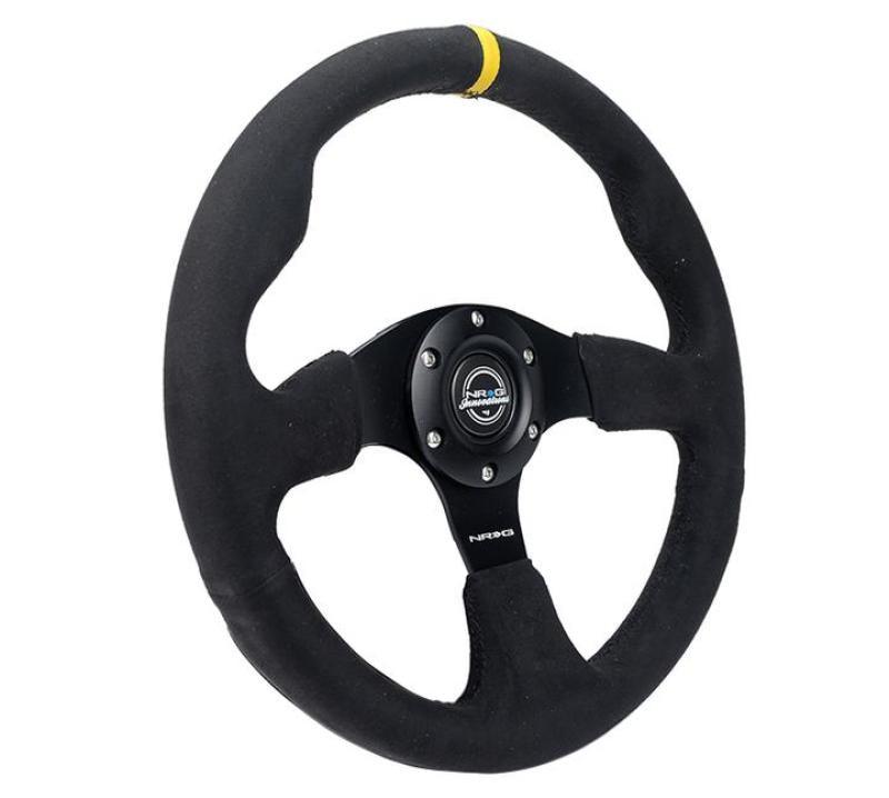 NRG Reinforced Steering Wheel (320mm) Alcantara Steering Wheel w/ Black Stitching - Corvette Realm