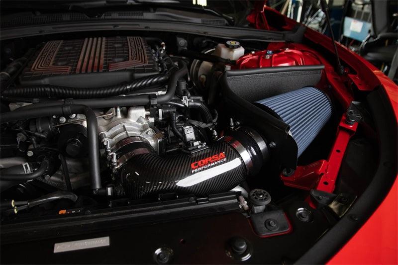 Corsa 17-21 Chevrolet Camaro ZL1 Carbon Fiber Air Intake w/ MaxFlow 5 Oil Filtration - Corvette Realm