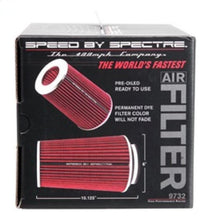 Load image into Gallery viewer, Spectre Adjustable Conical Air Filter 9-1/2in. Tall (Fits 3in. / 3-1/2in. / 4in. Tubes) - Red - Corvette Realm