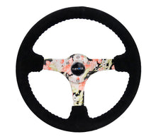 Load image into Gallery viewer, NRG Reinforced Steering Wheel (350mm / 3in. Deep) Blk Suede Floral Dipped w/ Blk Baseball Stitch - Corvette Realm