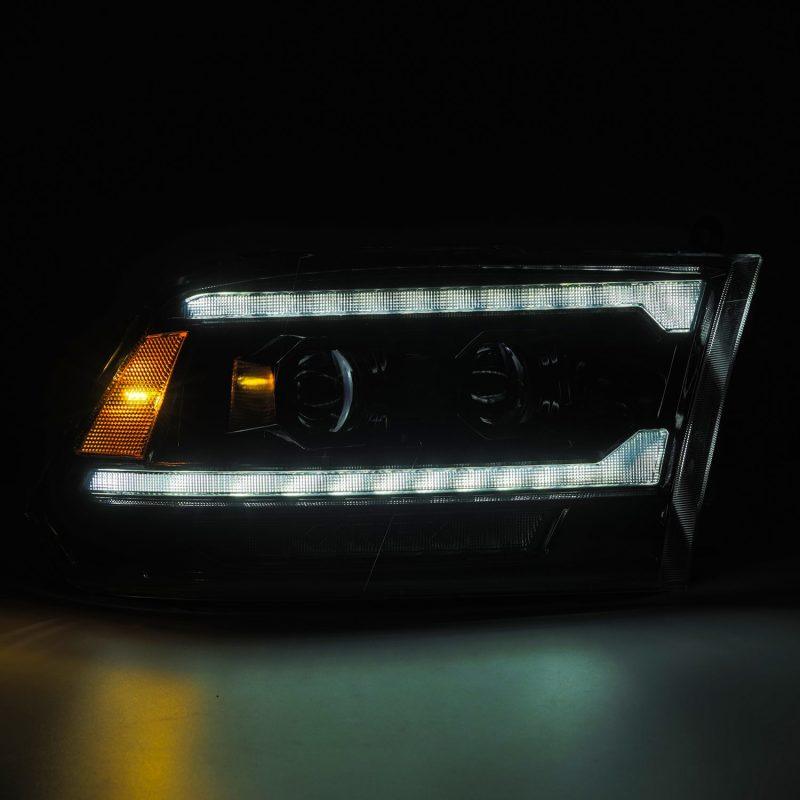 AlphaRex 09-18 RAM 1500 PRO-Series Proj Headlights Alpha-Black w/Sequential Signal & Top/Middle DRL - Corvette Realm