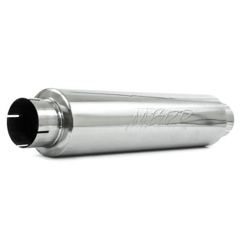 MBRP Universal Quiet Tone Muffler 4in Inlet/Outlet 24in Body 6in Dia 30in Overall T304 - Corvette Realm