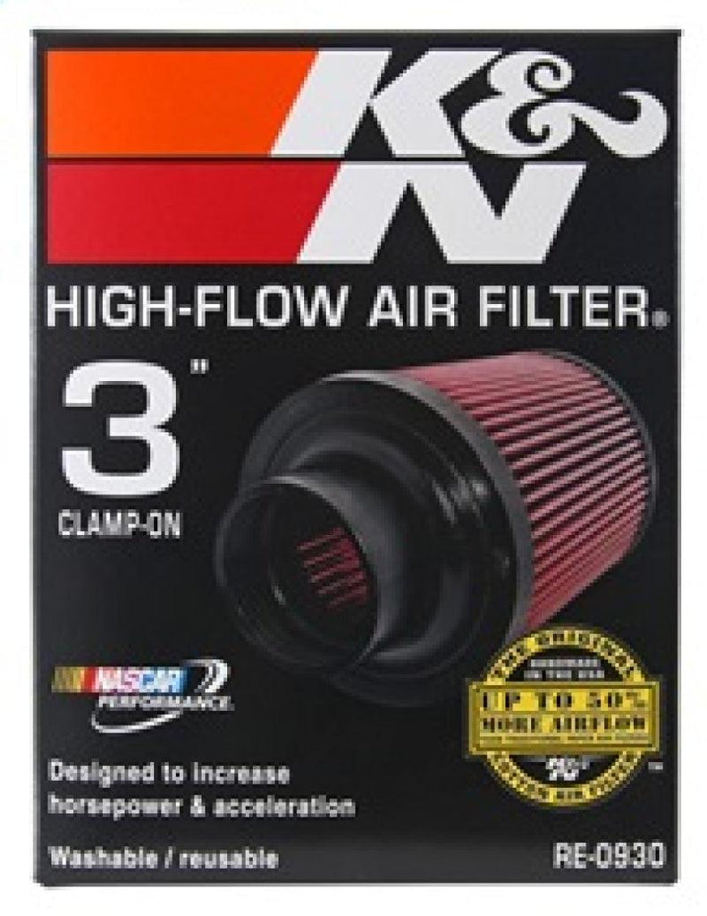 K&N Universal Rubber Filter - Round Tapered 6in Base OD x 3in Flange ID x 6in H - Corvette Realm