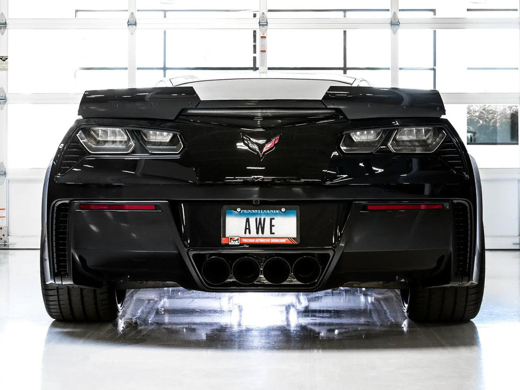 AWE Tuning 14-19 Chevy Corvette C7 Z06/ZR1 Track Edition Axle-Back Exhaust w/Black Tips - Corvette Realm