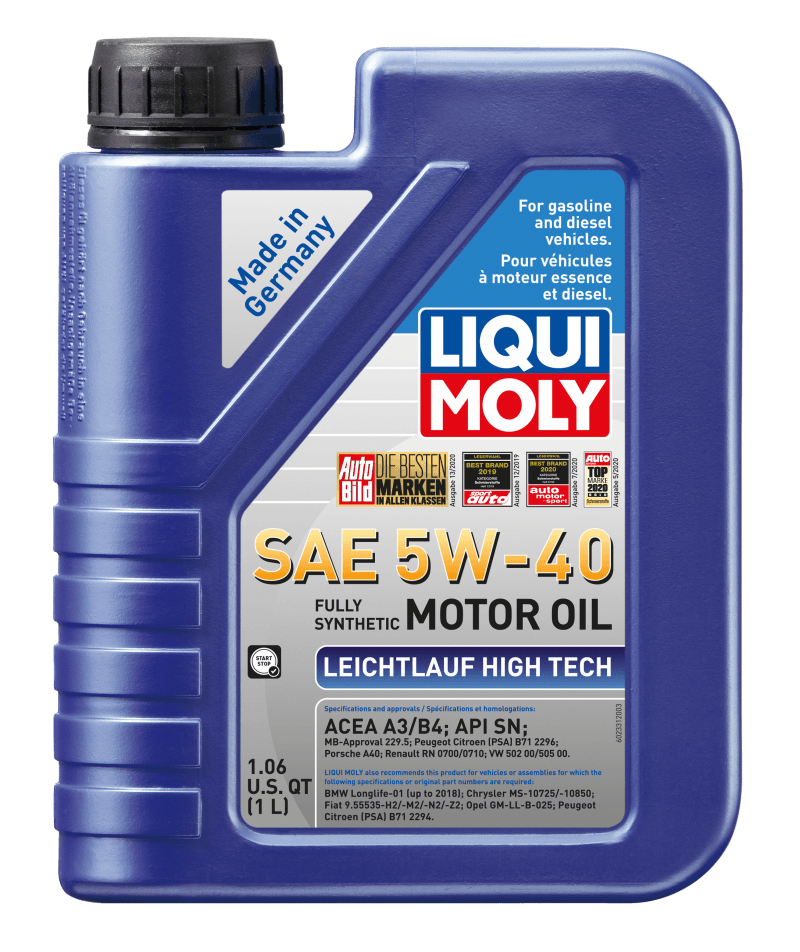 LIQUI MOLY 1L Leichtlauf (Low Friction) High Tech Motor Oil SAE 5W40 - Corvette Realm