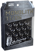 Load image into Gallery viewer, Project Kics 12 x 1.5 Glorious Black T1/06 Monolith Lug Nuts - 20 Pcs - Corvette Realm