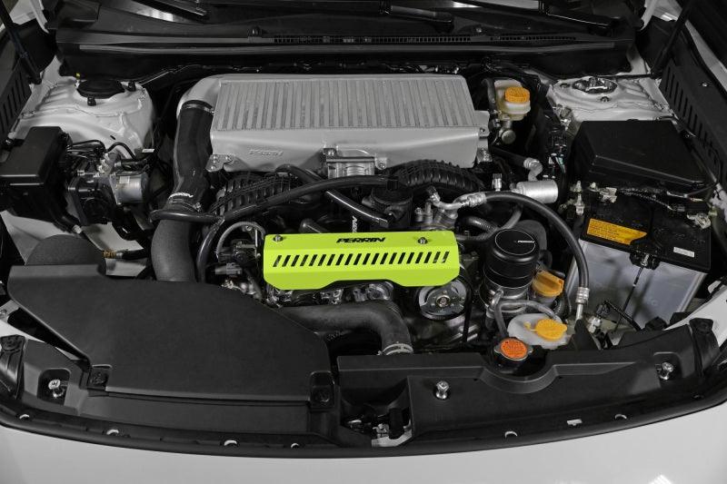 Perrin 22-23 Subaru WRX Pulley Cover (Short Version - Works w/AOS System) - Neon Yellow - Corvette Realm