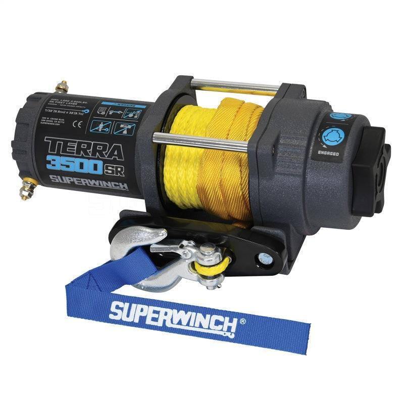 Superwinch 3500 LBS 12V DC 7/32in x 32ft Synthetic Rope Terra 3500SR Winch - Gray Wrinkle - Corvette Realm