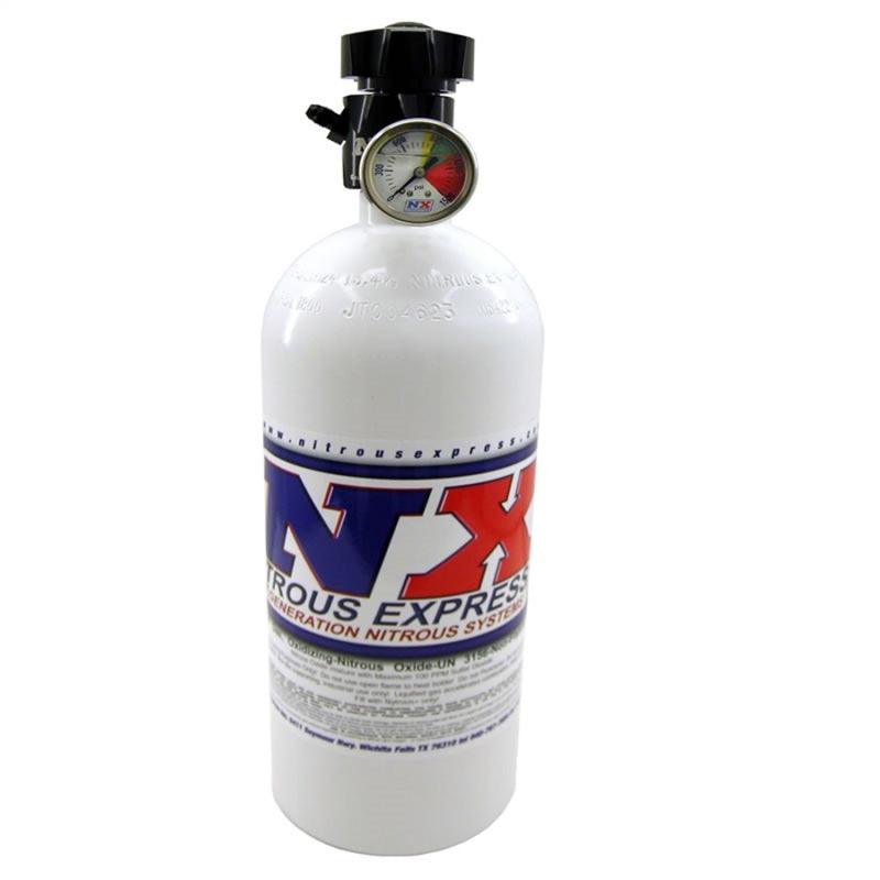 Nitrous Express 10lb Bottle w/Lightning 500 Valve (6.89 Dia x 20.19 Tall) w/Gauge - Corvette Realm