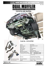 Load image into Gallery viewer, HKS 2019+ Toyota GR Supra w/o OPF Dual Hi-Power Titanium Tip Catback Exhaust - Corvette Realm