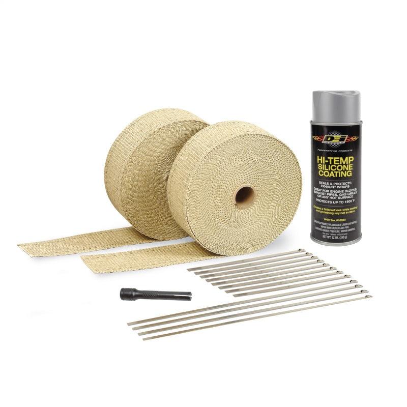 DEI Exhaust Wrap Kit - Tan Wrap & Aluminum HT Silicone Coating - Corvette Realm