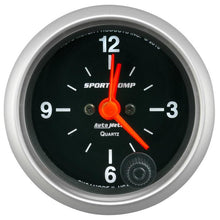 Load image into Gallery viewer, Autometer Sport-Comp 2-1/16in. 12 Hour Analog Clock Gauge - Corvette Realm