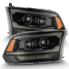 AlphaRex 09-18 RAM 1500 PRO-Series Proj Headlights Alpha-Black w/Sequential Signal & Top/Middle DRL - Corvette Realm