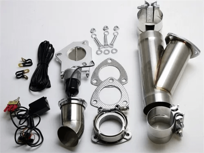 Granatelli 2.25in Aluminized Mild Steel Electronic Exhaust Cutout w/Slip Fit & Band Clamps - Corvette Realm