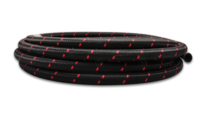 Vibrant -8 AN Two-Tone Black/Red Nylon Braided Flex Hose (10 foot roll) - Corvette Realm