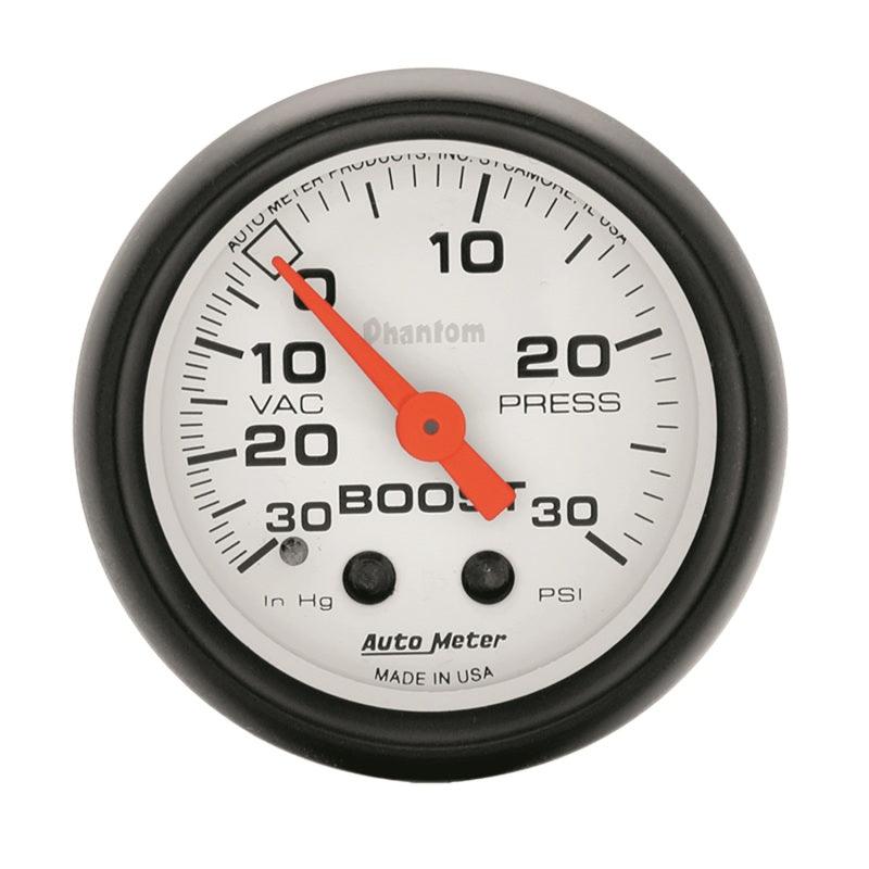 Autometer Phantom 52mm 30 PSI Mechanical Boost Gauge - Corvette Realm