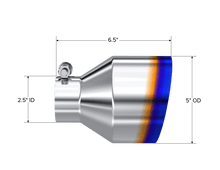 Load image into Gallery viewer, MBRP Univ. T304 Stainless Steel Burnt End Tip 2.5in ID / 5in OD / 6.5in Length Angle Cut Single Wall - Corvette Realm