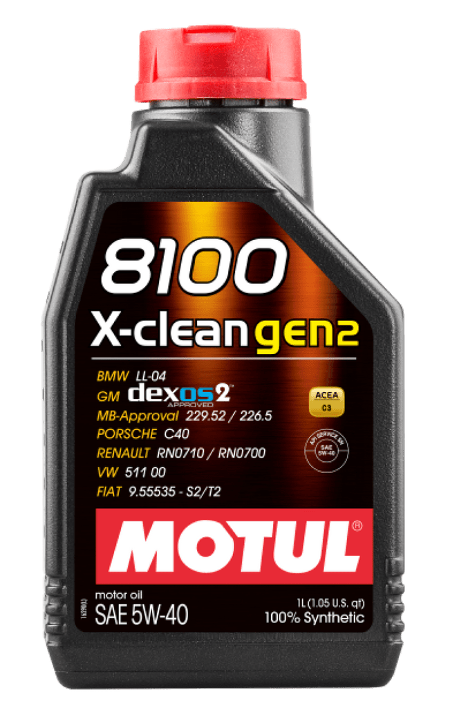 Motul 1L Synthetic Engine Oil 8100 X-CLEAN Gen 2 5W40 - Corvette Realm