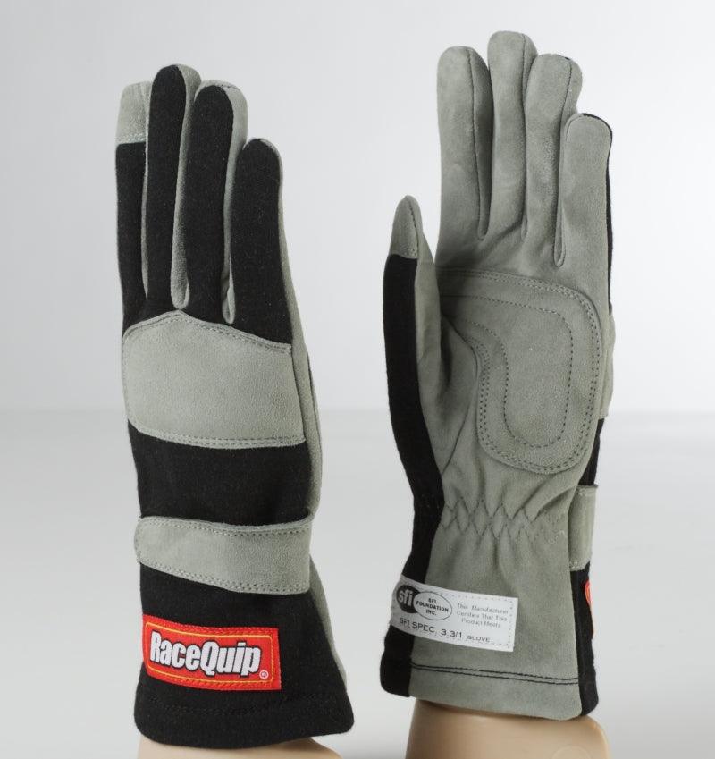 RaceQuip Black 1-Layer SFI-1 Glove - Large - Corvette Realm