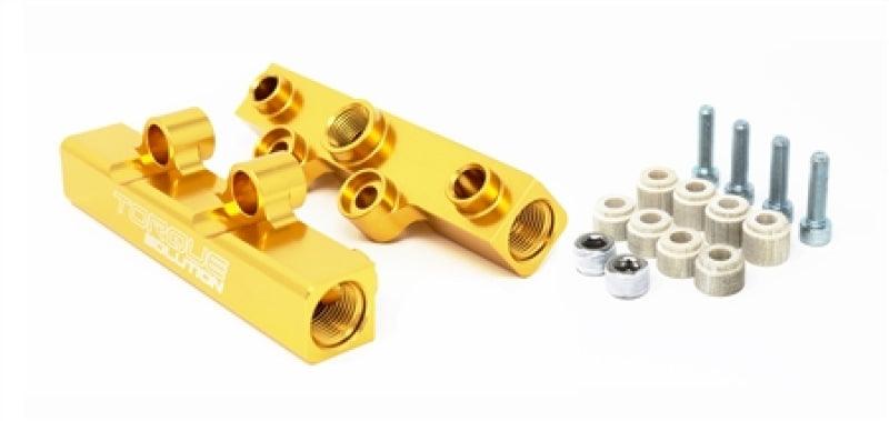 Torque Solution Top Feed Fuel Rails: 02-14 Subaru WRX / 07-18 STI - Gold - Corvette Realm