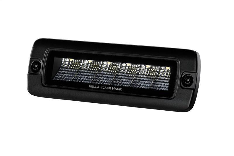 Hella Universal Black Magic 6 L.E.D. Flush Mount Mini Light Bar - Flood Beam - Corvette Realm