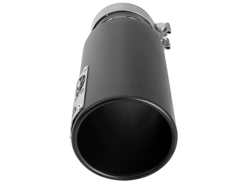 aFe SATURN 4S 4in SS Intercooled Exhaust Tip - Black 4in In x 5in Out x 12in L Bolt-On - Corvette Realm