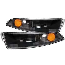 ANZO 1993-2002 Chevrolet Camaro Euro Parking Lights Black w/ Amber Reflector - Corvette Realm