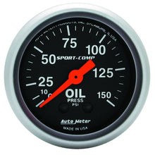 Load image into Gallery viewer, Autometer Sport Comp 52mm Mechanical 0-150 PSI Oil Pressure Gauge - Corvette Realm