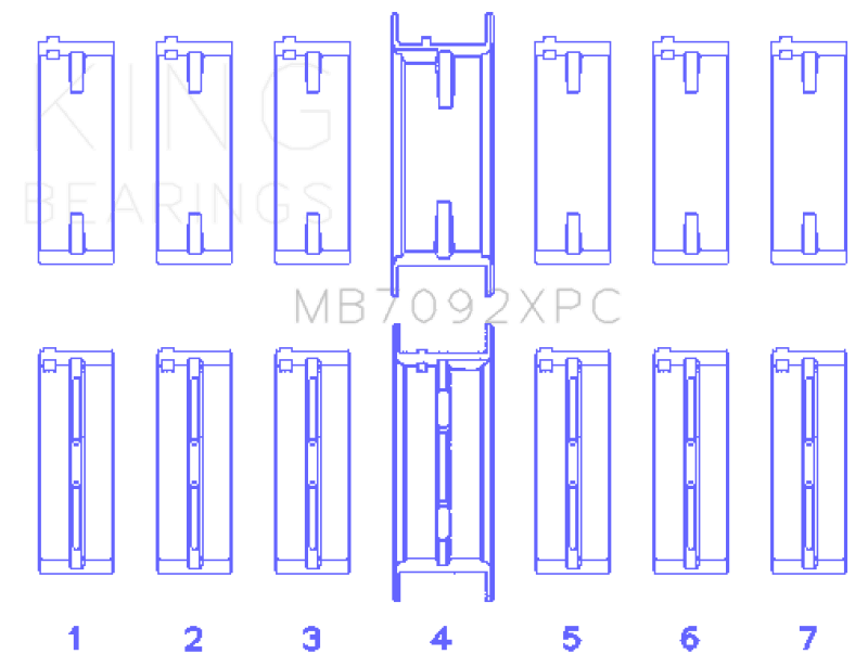 King Nissan RB26DETT 24V (Size STDX) Coated Performance Main Bearing Set - Corvette Realm