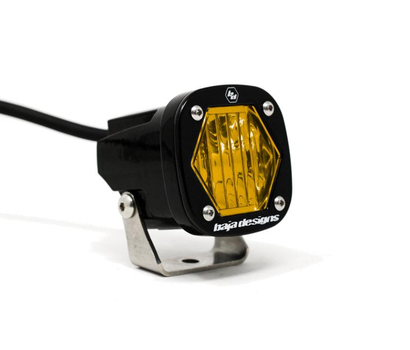 Baja Designs S1 Amber Wide Cornering LED Light w/ Mounting Bracket Single - Corvette Realm